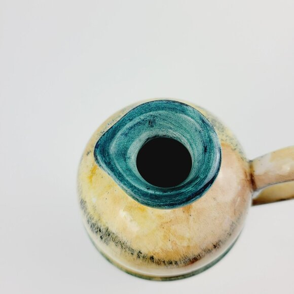 Vintage Greek Hand-Painted Floral Jug & Stopper, Impressionism Design, Signed - Picture 12 of 12